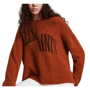 Allsaints Fuzzy Brown Split Saints Sweater Size S